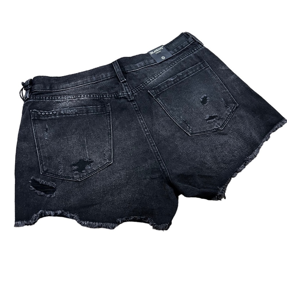 Blank NYC Black Button Fly Distressed Denim Shorts Size 31 New With Tags NWT - Picture 4 of 6